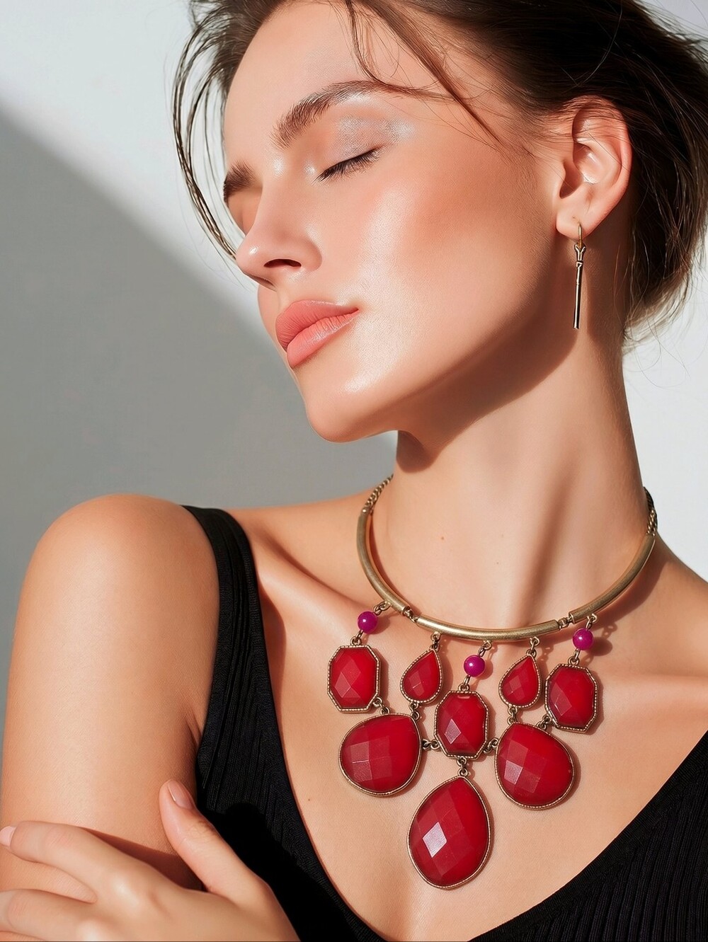 Fuchsia statement necklace